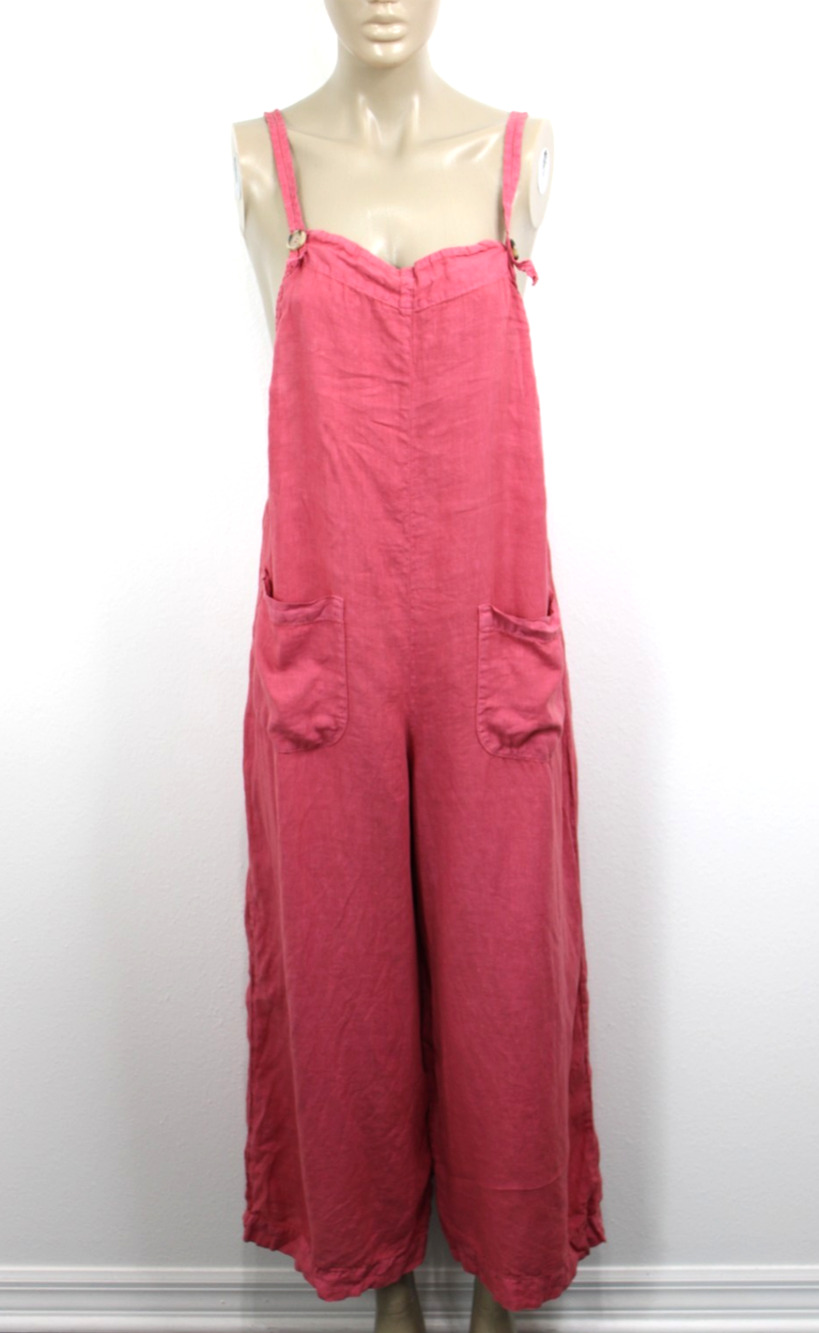 Velvet by Graham & Spencer for Anthropologie Coralish Cotton Wide-Leg Jumpsuit L